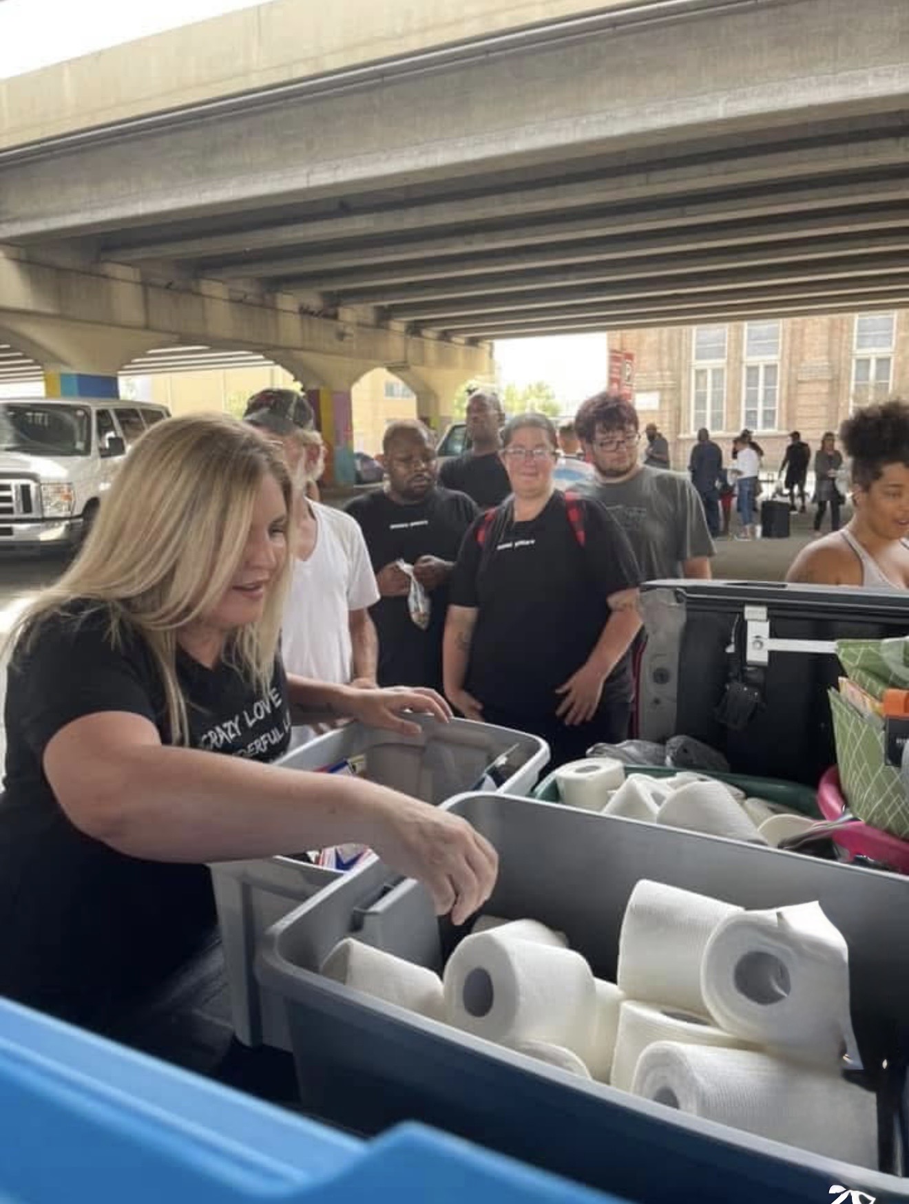 Hearts for NOLA outreach team preparing supplies in New Orleans